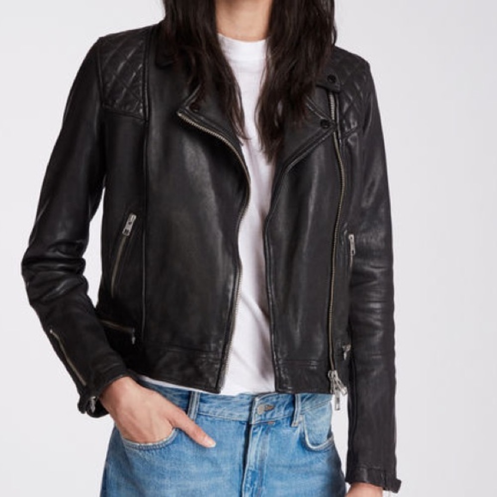 Fillmore GREY/BLUE faux leather jacket